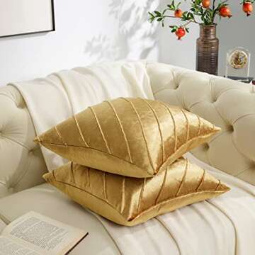 Elegant Gold Velvet Pillow Covers for Luxurious Home Decor