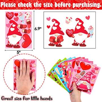 70 Sheets Valentine's Stickers for Kids Crafts and Fun