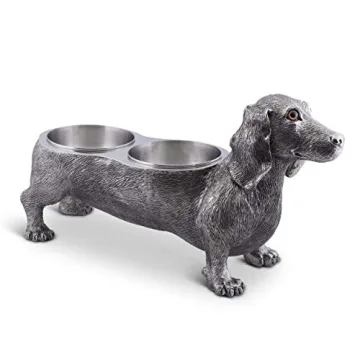 Vagabond House Pewter Dog Feeding Bowl for Elegant Dining