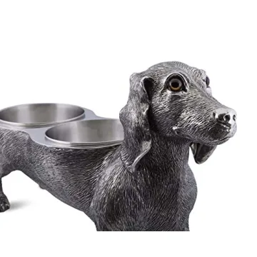 Vagabond House Pewter Dog Feeding Bowl for Elegant Dining