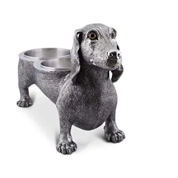 Vagabond House Pewter Dog Feeding Bowl for Elegant Dining