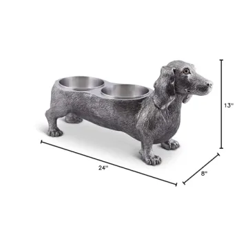 Vagabond House Pewter Dog Feeding Bowl for Elegant Dining