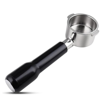 Premium 51mm Stainless Steel Portafilter for Delonghi Espresso Machines, Bottomless Design with Enha...