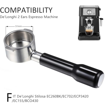51mm Stainless Steel Portafilter for Delonghi Espresso Machines