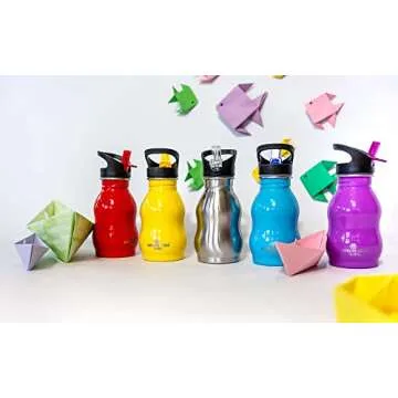 Kids Water Bottle with Straw & Handle - 12 oz Eco Friendly