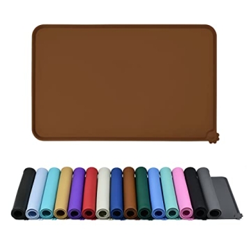Reopet Waterproof Pet Feeding Mat with High Raised Edges, Heavier and Thicker Placemats for Cat Dog ...