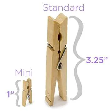 100-Pack Minipins | Rustic Wooden Clothespins for Crafts