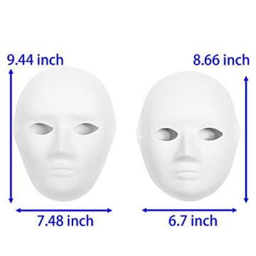 CALPALMY 30 Pack Paper Mache Masks - 2 Sizes for Artistic Projects, Theater, Halloween, Masquerade Parties, Classroom Art
