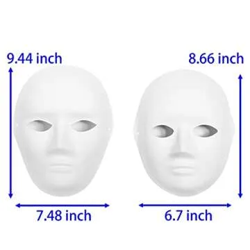 CALPALMY 30 Pack Paper Mache Masks - 2 Sizes for Artistic Projects, Theater, Halloween, Masquerade Parties, Classroom Art