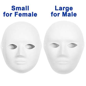 CALPALMY 30 Pack Paper Mache Masks - 2 Sizes for Artistic Projects, Theater, Halloween, Masquerade Parties, Classroom Art