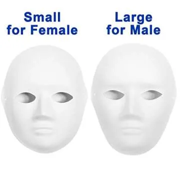 CALPALMY 30 Pack Paper Mache Masks - 2 Sizes for Artistic Projects, Theater, Halloween, Masquerade Parties, Classroom Art