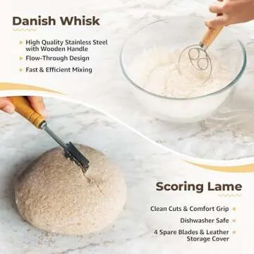 ECOMERR 9" Banneton Bread Proofing Basket Set of 2 - Sourdough Kit