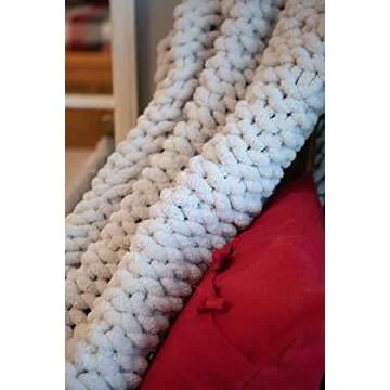 Large Grey Chunky Knit Blanket - (50 x 70) Machine Washable XL Chenille Blanket Super Soft Hand Knit Throw Blanket, Beautiful Home Decor Throw, Couch, Bed, Chair, Sofa, Gift - Light Gray