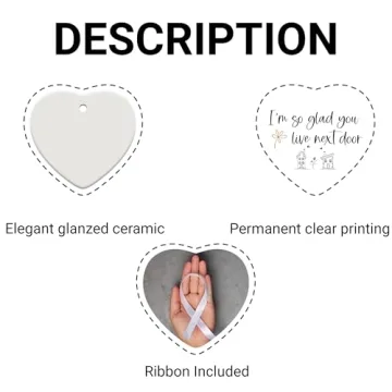 Neighbor Christmas Ornaments 2024, Neighbor Gifts, Gifts for Neighbors Women, Gift for Neighbor Friend, Ceramic Christmas Ornament