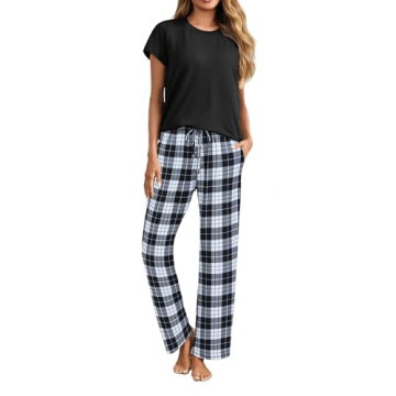 Ekouaer Women's Soft Short Sleeve Pajamas Set - Cozy Style