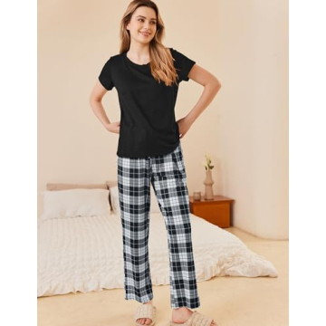 Ekouaer Women's Soft Short Sleeve Pajamas Set - Cozy Style