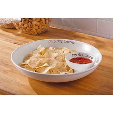 Mud Pie Circa Chip N Dip Set – Versatile Serving Platter for Dips and Snacks