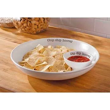 Mud Pie Circa Chip N Dip Set – Versatile Serving Platter for Dips and Snacks