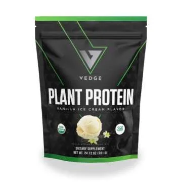 vedge Certified Organic Plant Protein Vanilla Ice Cream (20 Servings) - Plant-Based Vegan Protein Po...