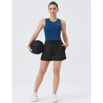 High Waisted Sweat Shorts for Women with Pockets