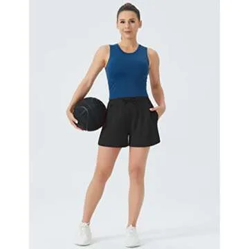 High Waisted Sweat Shorts for Women with Pockets