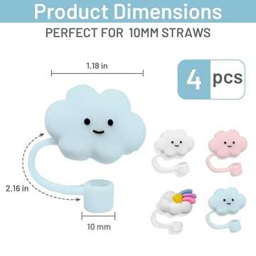 Durable Silicone Straw Covers for Stanley Tumblers