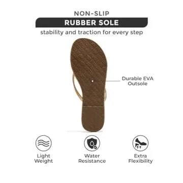 Project Cloud Flip flops for Women - Memory Foam Flats Slippers for Women 2025 - Vegan Leather Women Slippers & Womens Sandals Beach Essentials Slides for Women Footwear (Foundations, Gold, 8.5)