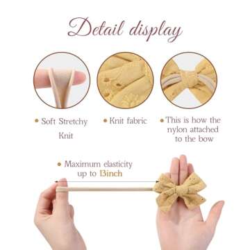 Dobois 10PCS Baby Girls Headbands - Handmade Hair Bows for Newborns and Toddlers