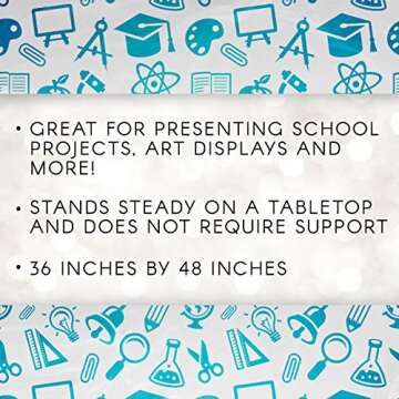 Darice, White, Display Board, Corrugated Cardboard, 36 x 48 inches, Non-Standard