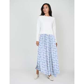 Stylish Zeagoo Women Casual Maxi Skirt for Effortless Chic