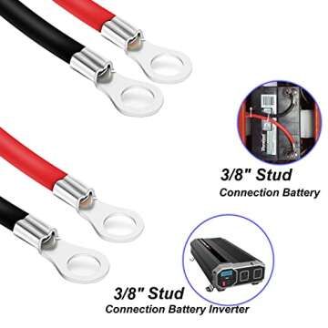 LDOPTO 6 AWG 20-Inch Jumper Cables for Car Battery