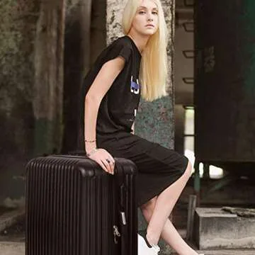 FDW Luggage Sets 3 Piece Suitcase Spinner Travel Carry Eco-friendly with Password Lock Lightweight Durable