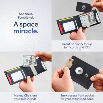 TRAVANDO AirTag Wallet with Money Clip for Men