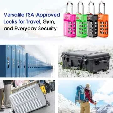 SURE LOCK TSA Approved Travel Luggage Locks, Open Alert Combination Lock for School Office & Gym Locker,Toolbox, Pelican Case,Easy Read Dials- 1, 2 & 4 Pack (1, Green 1 Pack)