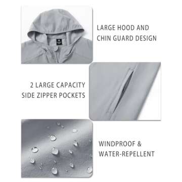 MAELREG Men's Water Resistant Windbreaker Jacket with Hood