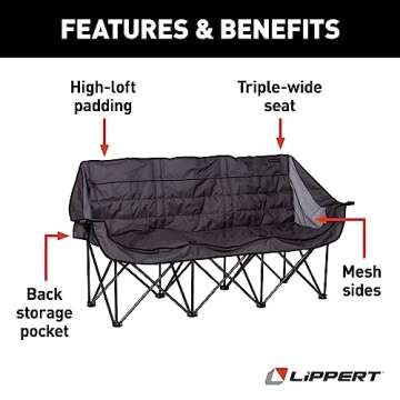 Lippert Campfire Folding Couch - Durable, Spacious & Stylish