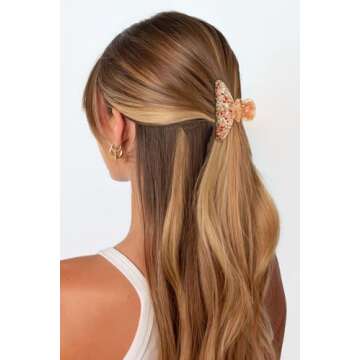 LILIE&WHITE Acrylic Pink Hair Clips For Women Cherry Hair Clip Claw Clips With The Rhinestone Pattern In Red Cherry Strong Hair Fix Hair Clips Accessories Fashion Hair Claw For Women