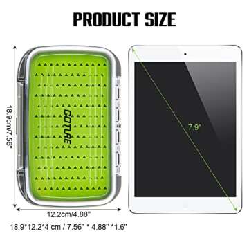 Goture HB32SB Fly Fishing Box and Tools Kit, Fly Fishing Gear Fly Fishing Forceps, Fly Fishing Nipper, Line Leader Straightener, Zinger Retractor, Two-Sided Fly Box 7.5"L x 4.9"W x 1.6"H
