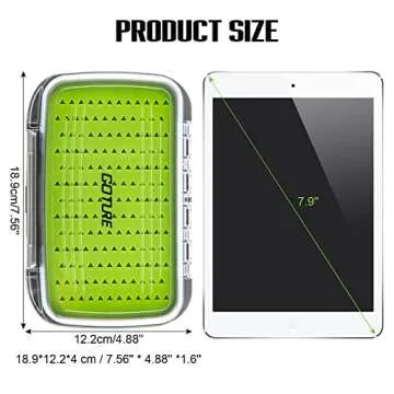 Goture HB32SB Fly Fishing Box and Tools Kit, Fly Fishing Gear Fly Fishing Forceps, Fly Fishing Nipper, Line Leader Straightener, Zinger Retractor, Two-Sided Fly Box 7.5"L x 4.9"W x 1.6"H