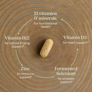 New Chapter Men's Multivitamin for Immune, Stress, Heart + Energy Support with Fermented Nutrients - Every Man's One Daily, Made with Organic Vegetables & Herbs, Non-GMO, Gluten Free - 96 ct