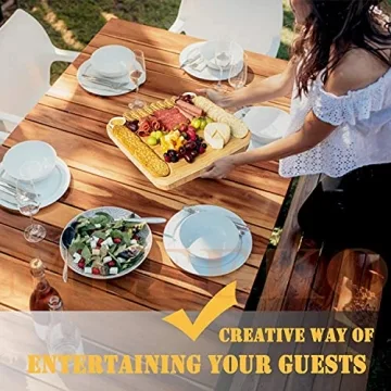 MLEEKO Bamboo Cheese Board Set for Entertaining