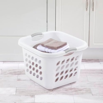Compact 53L Square Laundry Hamper with Grey Handles