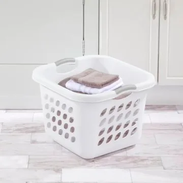 Compact 53L Square Laundry Hamper with Grey Handles