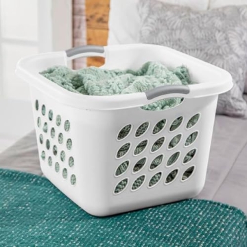 Compact 53L Square Laundry Hamper with Grey Handles