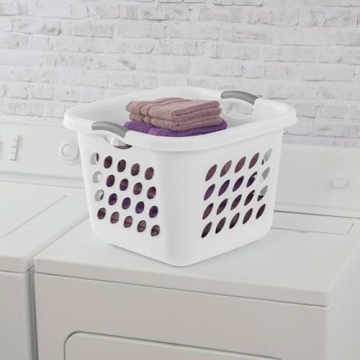 Compact 53L Square Laundry Hamper with Grey Handles