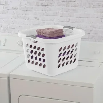 Compact 53L Square Laundry Hamper with Grey Handles