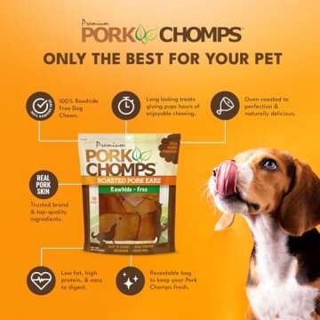 Pork Chomps Roasted Pork Skin Dog Chews 10 Count