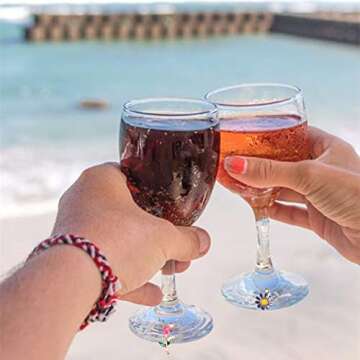 HISEVOG Halloween Wine Glass Charms - 18 Fun Designs