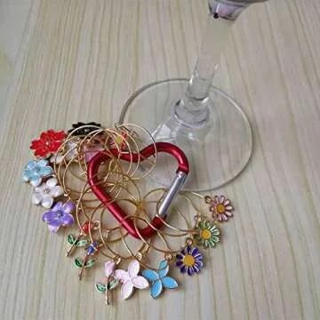 HISEVOG Halloween Wine Glass Charms - 18 Fun Designs