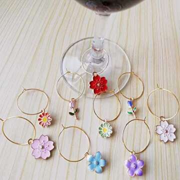 HISEVOG Halloween Wine Glass Charms - 18 Fun Designs